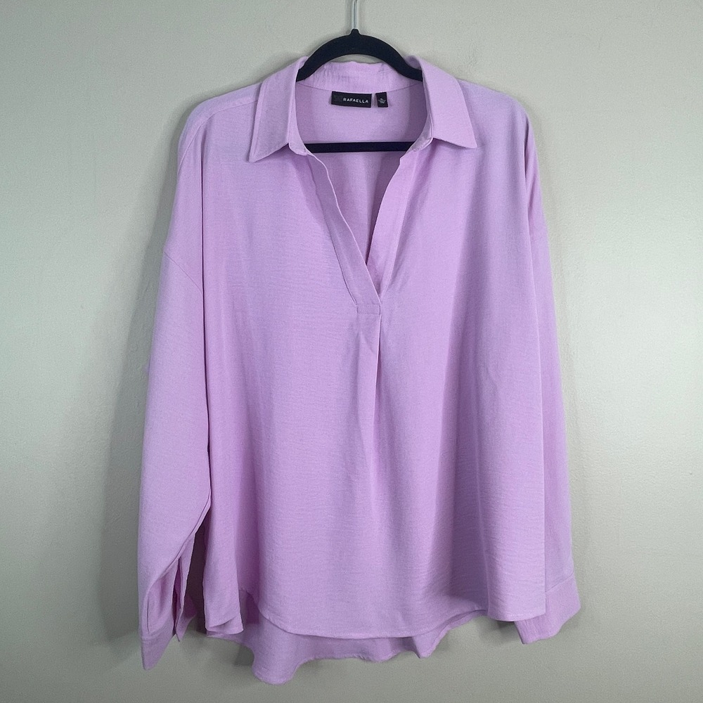 Rafaella Lagenlook Popover Tunic Top Womens XLarge Colorful Casual Career Flowy